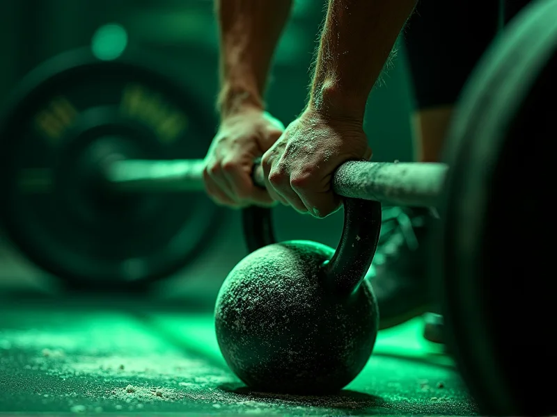 Members mid-set on the strength floor, illustrative placeholder